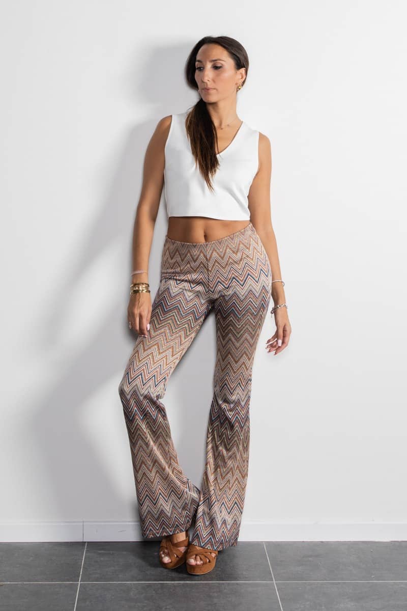 light blue flared trousers